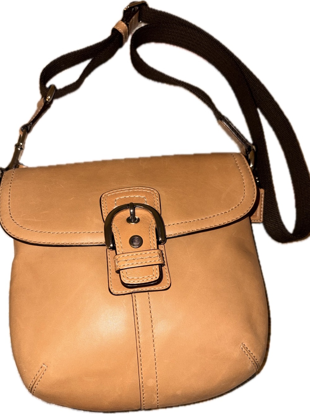 Coach SoHo Tan Leather Crossbody with Buckle Front BNWT - Picture 4 of 11